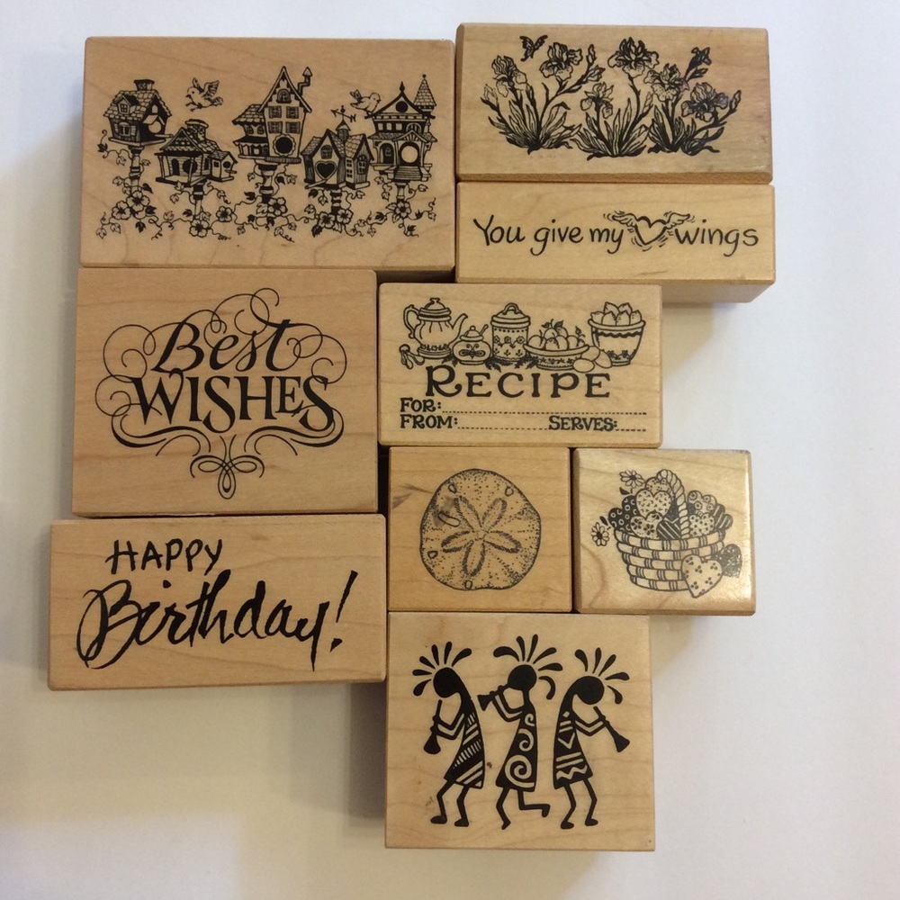 PSX Rubber Stamps Lot Of 9 Quotes Flowers Misc